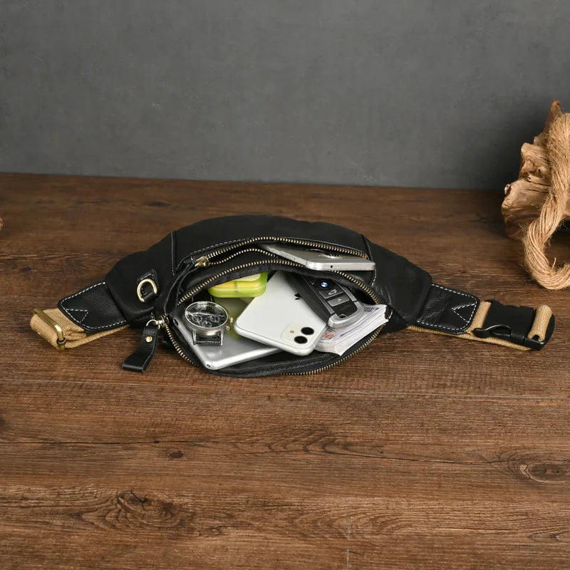 Sac banane homme discret en cuir authentique - ShopGET®