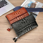 Pochette homme décor peau de crocodile Noir / 22cm x 14cm x 4.5cm-Marron / 22cm x 14cm x 4.5cm-ShopGET® 