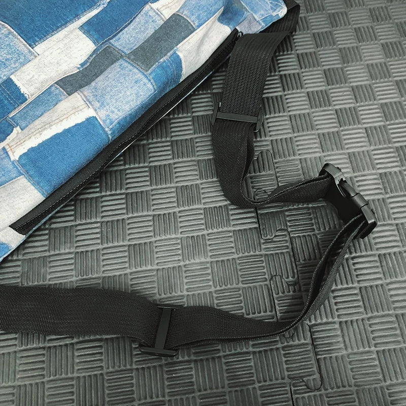 sac banane femme tendance denim plaid