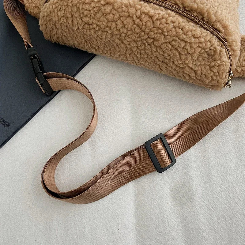 Sac banane velours moumoute de luxe