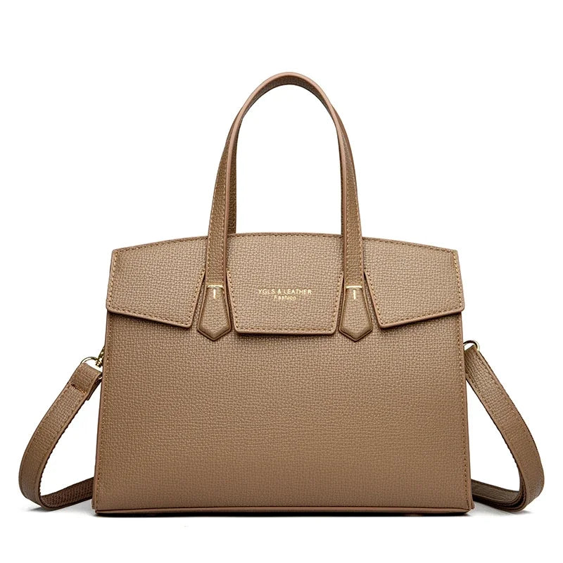 Sac cabas en cuir marron Burgundy-Noir-Apricot-Gris-Marron-ShopGET® 