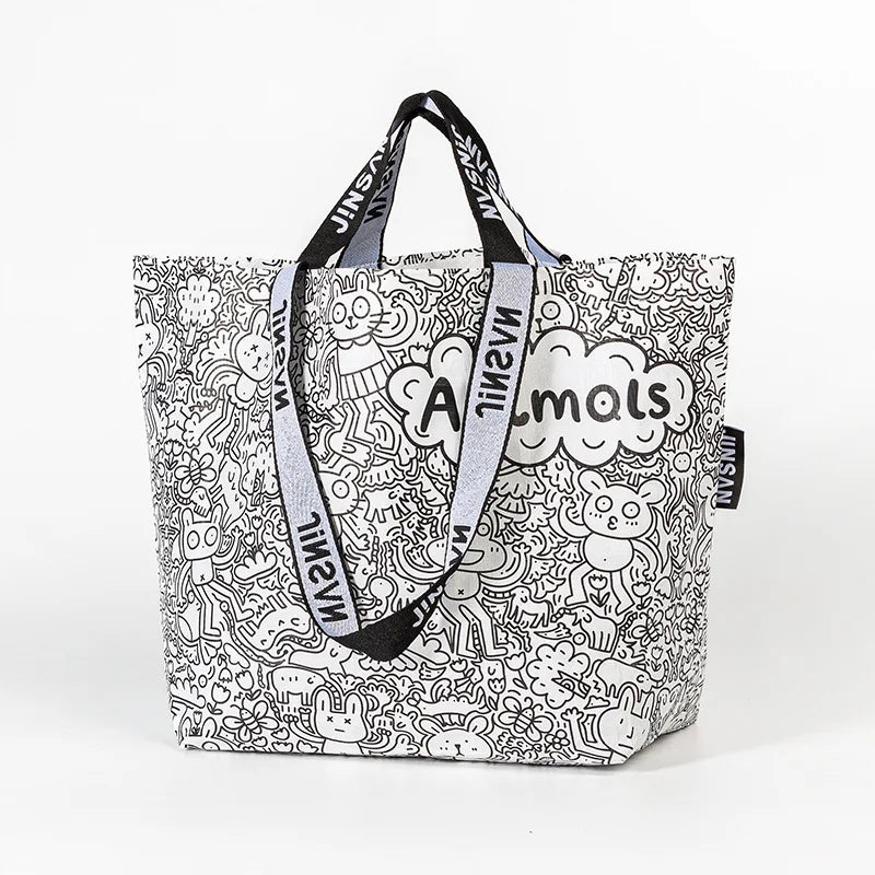 Sac de courses avec décore Caractères / 2PCS-Caractères / 1PC-Rainbow / 1PC-Caractères / 3PCS-Animal Graffiti / 1PC-Good Time / 3PCS-Animal Graffiti / 3PCS-Animal Graffiti / 2PCS-Good Time / 2PCS-Good Time / 1PC-Rainbow / 3PCS-Rainbow / 2PCS-ShopGET® 