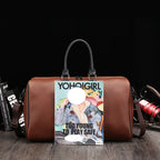 Sac weekend en cuir pour femme à bandoulière Marron / OFFERTE-ShopGET® 