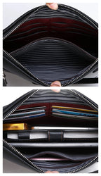 Pochette homme cuir luxe Marron A / 28 x 2.5 x 17cm-Marron B / 28 x 2.5 x 17cm-Noir A / 28 x 2.5 x 17cm-Noir B / 28 x 2.5 x 17cm-ShopGET® 