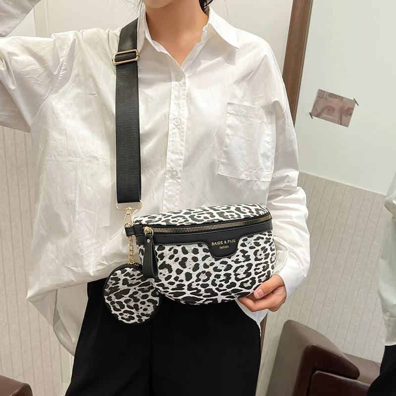 Sac banane léopard demi-lune de haute qualité