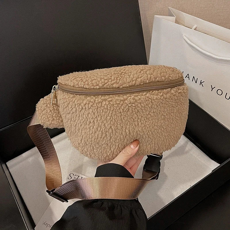 Sac banane velours moumoute de luxe