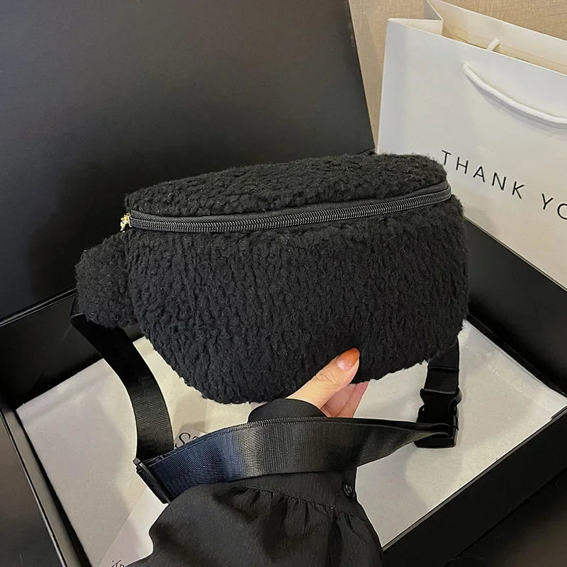 Sac banane velours moumoute de luxe