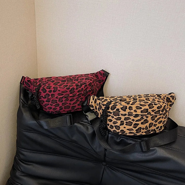 Sac banane léopard rose