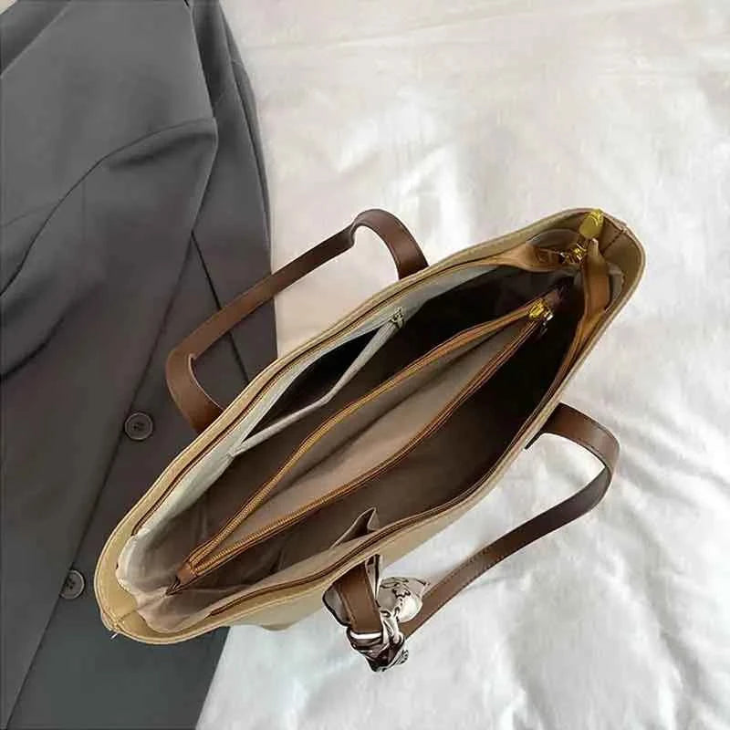 Sac cabas femme pas cher Marron / 40x13x25cm-Noir / 40x13x25cm-Kaki / 40x13x25cm-ShopGET® 