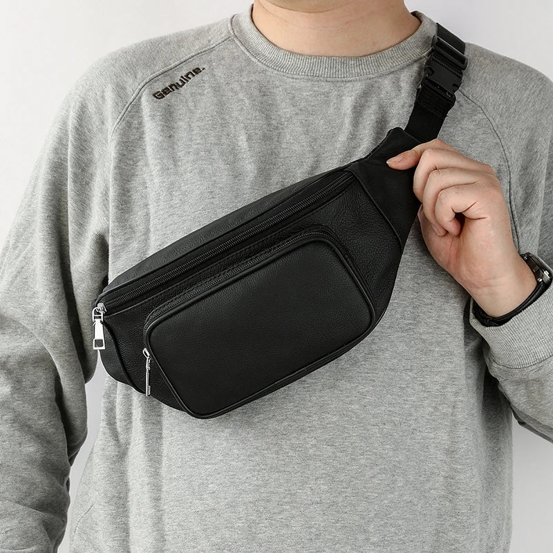 Sac banane homme cuir noir - ShopGET®