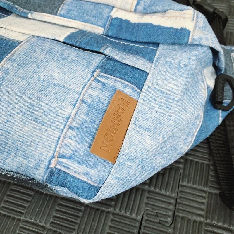 sac banane femme tendance denim plaid