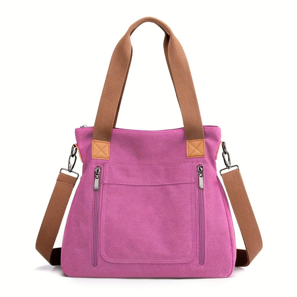 Sac cabas femme en tissu Canvas A-B-C-D-E-F-G-H-Noir-Marron-Bleu-Pourpre-I1-A-Gris-I1-B-I1-C-rose rouge-I1-D-I1-E-ShopGET® 