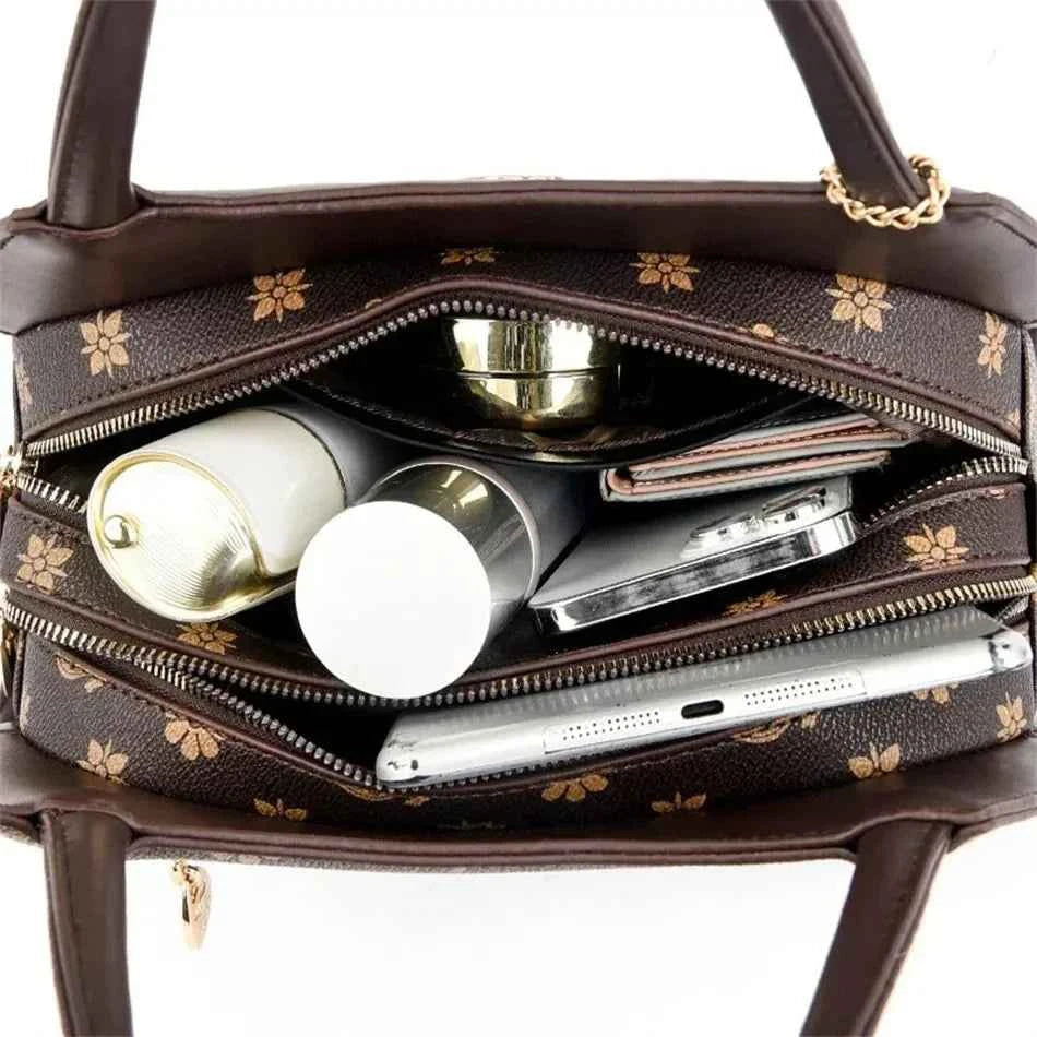 Sac cabas femme cuir floral Kangourou Kaki floral-Jaune floral-Marron floral-Noir-Shopget 