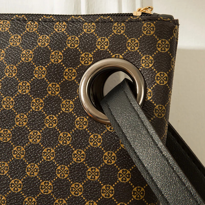 Pochette femme marron plaid Marron-Rose-Blanc-Noir-ShopGET® 