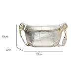 Sac banane en cuir argent femme