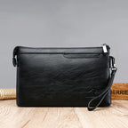 Pochette homme de luxe à fermeture éclaire Sombre / 19cm x 29cm x 3cm-Sombre / 17cm x 27cm x 3cm-ShopGET® 