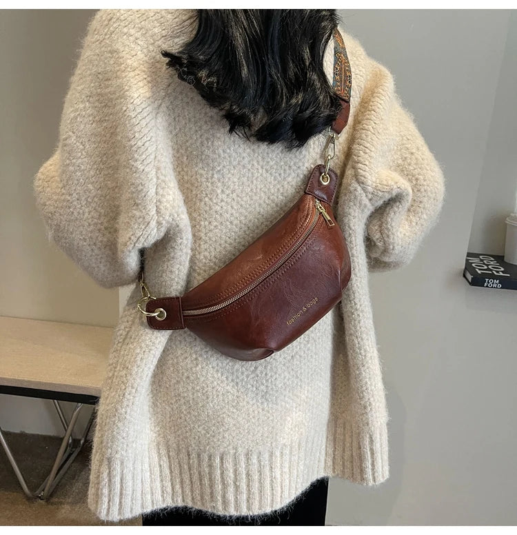 Sac banane en cuir artificiel femme