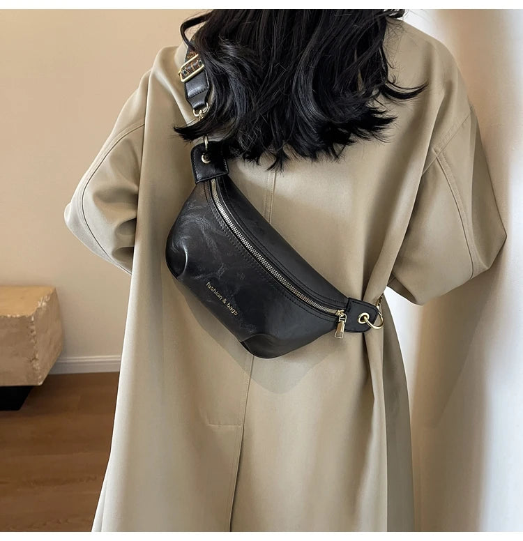 Sac banane en cuir artificiel femme