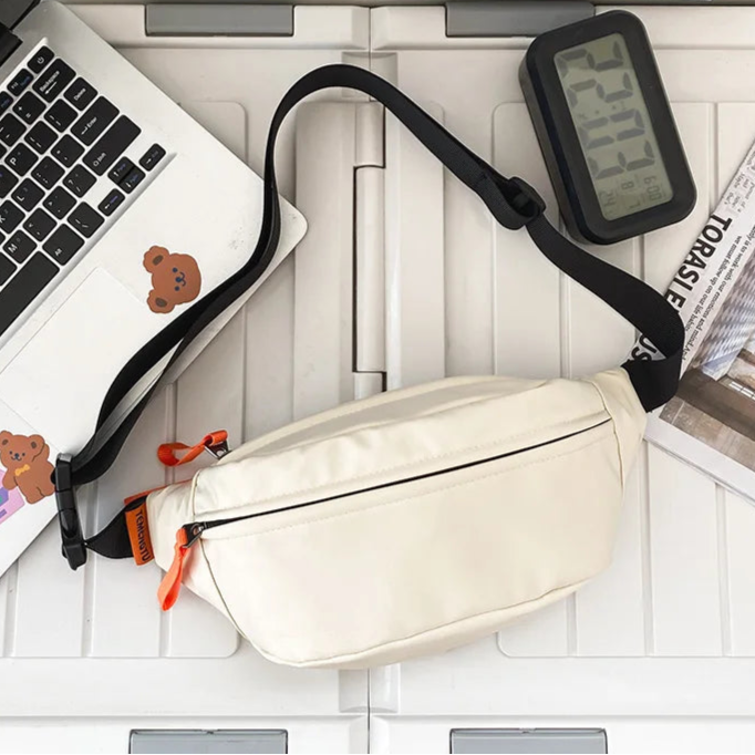 Sac banane blanc en tissu pour homme - ShopGET®