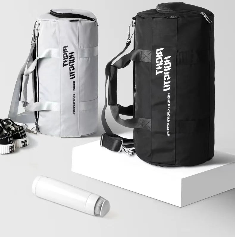 Sac polochon  multi-compartiment Gris-Noir-ShopGET® 