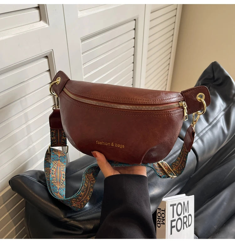 Sac banane en cuir artificiel femme