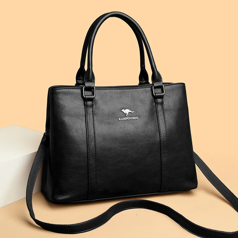 Sac cabas en cuir à bandoulière pour femme Jaune-Bleu-Wine Rouge-Noir-Pourpre-Gris-ShopGET® 