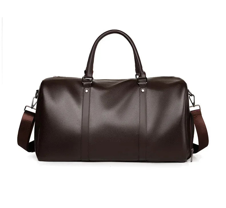 Sac weekend homme cuir marron Marron-Noir-ShopGET® 