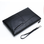 Pochette homme en cuir idéal pour VIP party Noir / 30cm x 19cm x 2cm-Noir / 27cm x 17cm x 2cm-ShopGET® 