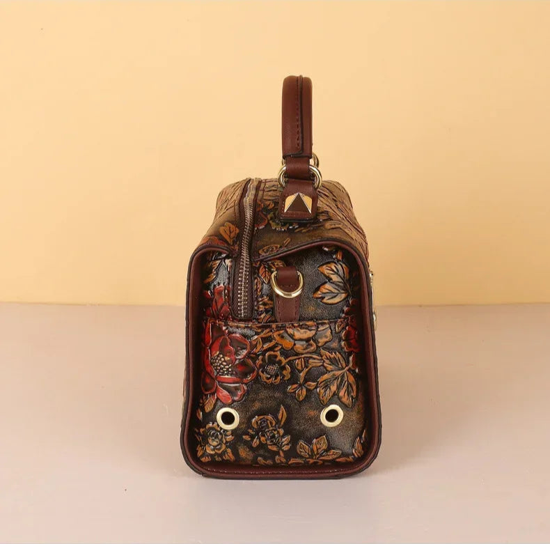 Mini sac cabas en cuir Marron-ShopGET® 