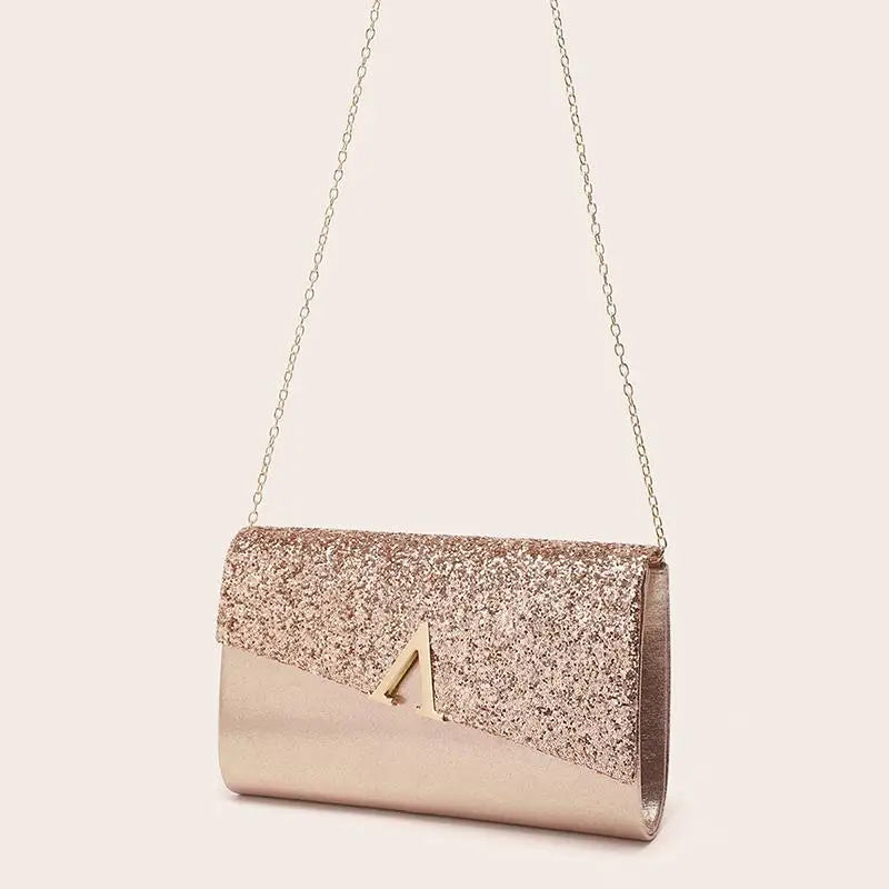 Pochette femme or en forme d'enveloppe champagne / 23 x 6 x 14cm-Argent / 23 x 6 x 14cm-Dorée / 23 x 6 x 14cm-ShopGET® 
