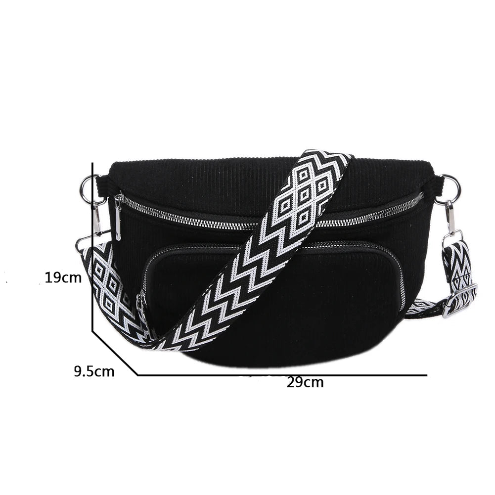 Sac banane femme grande taille en velours - ShopGET®