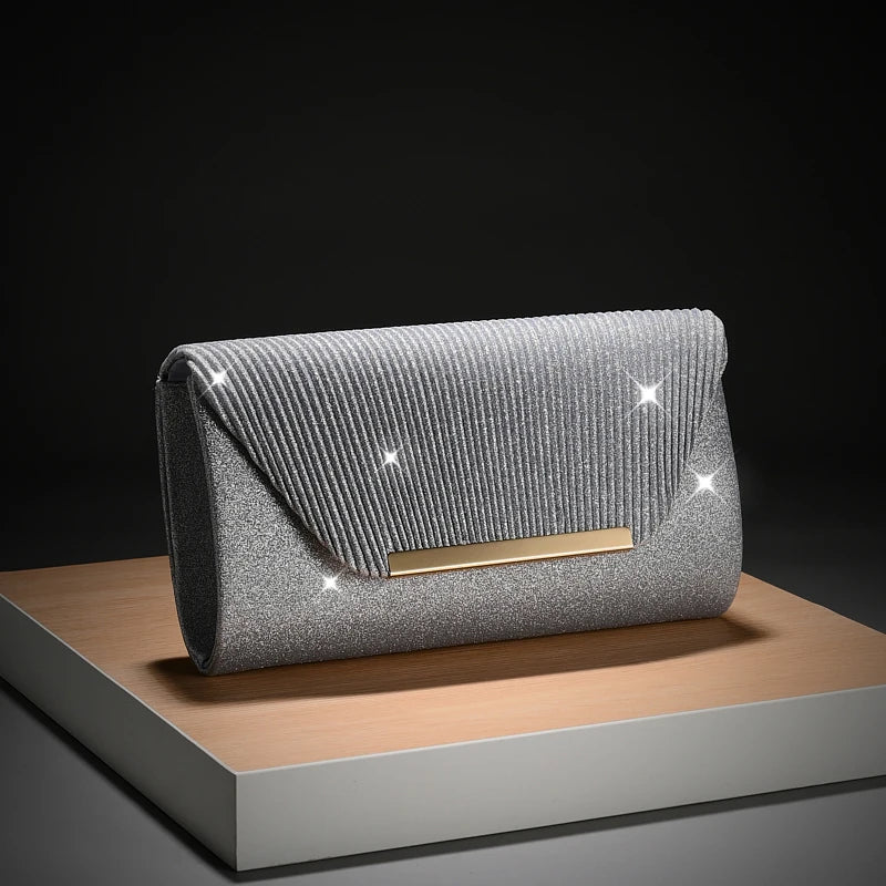 Pochette femme cérémonie Dorée-Noir-Argent-ShopGET® 