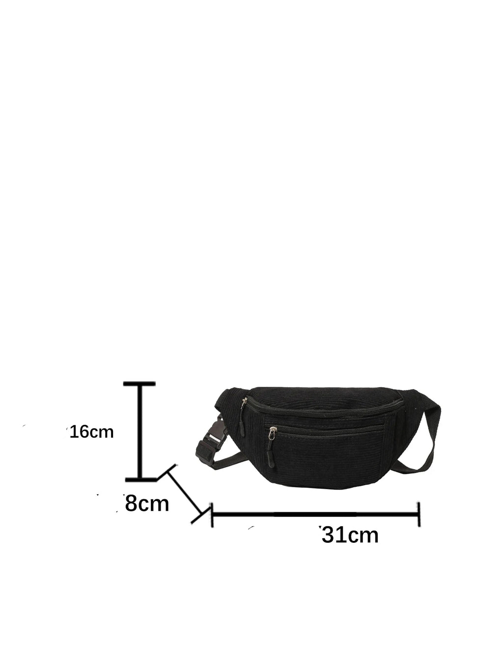 Sac banane femme en velours noir - ShopGET®