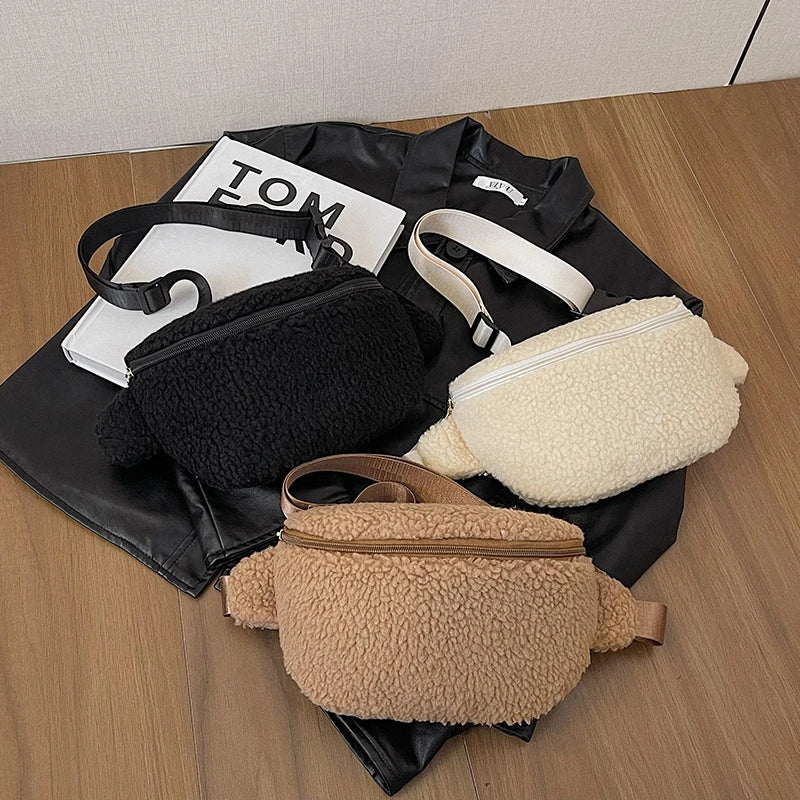 Sac banane velours moumoute de luxe