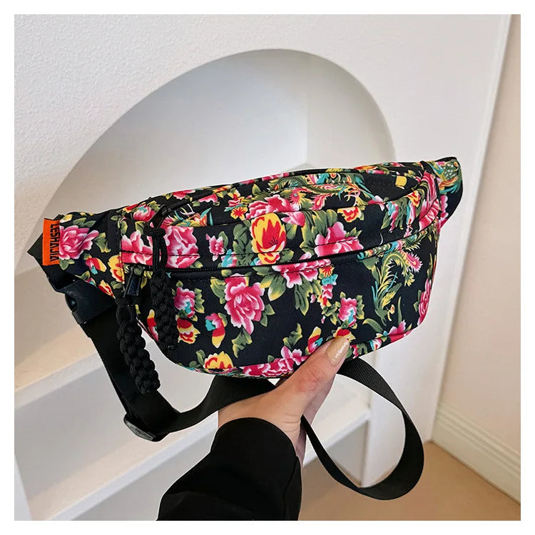 Sac banane voyage floral pour femme - ShopGET®