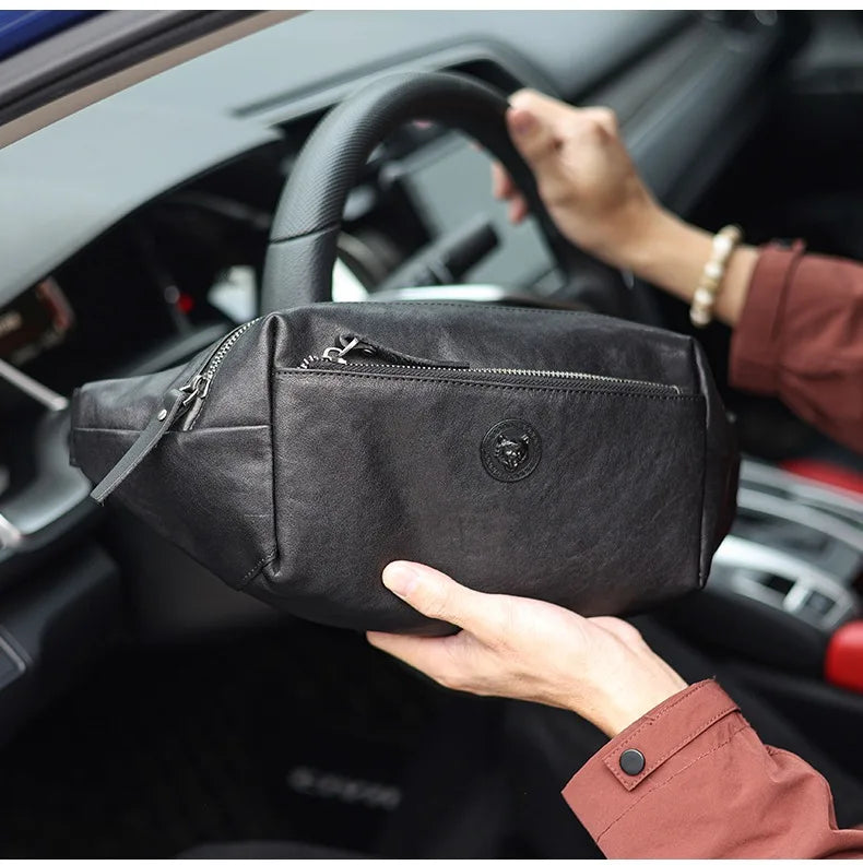 Sac banane homme rectangulaire en cuir - ShopGET®