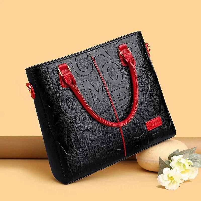 Sac cabas femme noir cuir Rouge / 31cm x 10cm x 29cm-Jaune / 31cm x 10cm x 29cm-ShopGET® 