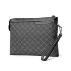 Petite pochette homme  luxe en plaid Noir-ShopGET® 