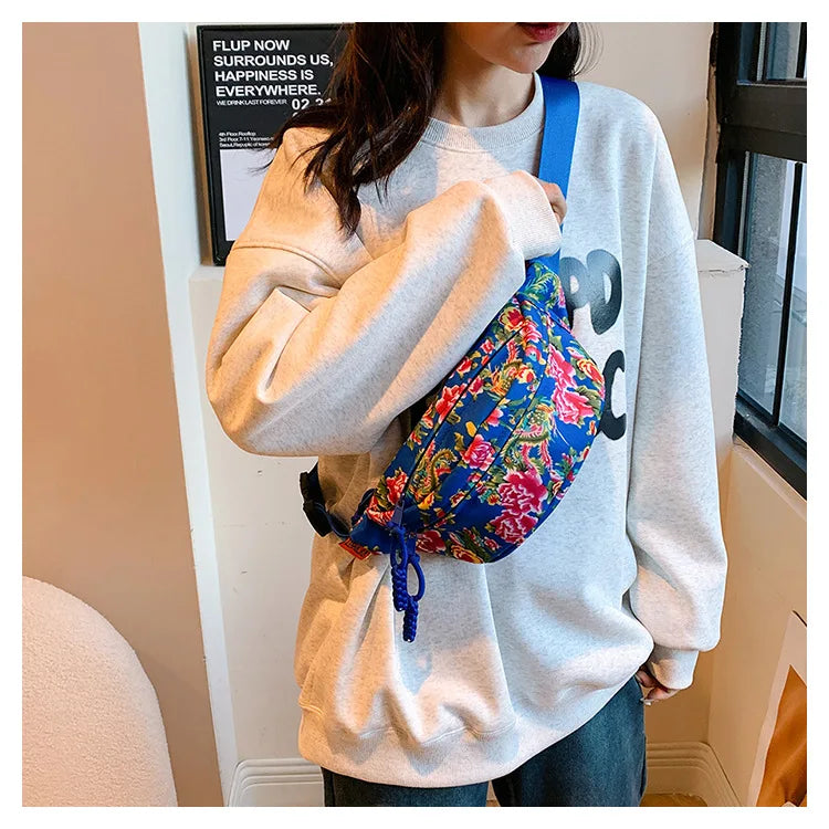 Sac banane voyage floral pour femme - ShopGET®