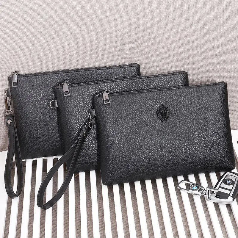 Pochette homme mode de luxe Argenté / 25cm x 16cm x 2cm-Argenté / 25cm x 19cm x 2cm-Noir / 25cm x 19cm x 2cm-Noir / 25cm x 16cm x 2cm-ShopGET® 