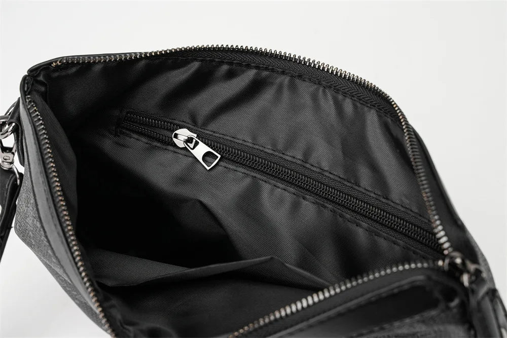 Petite pochette homme  luxe en plaid Noir-ShopGET® 