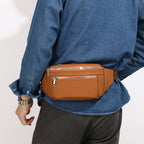 Sac banane cuir noir pour homme