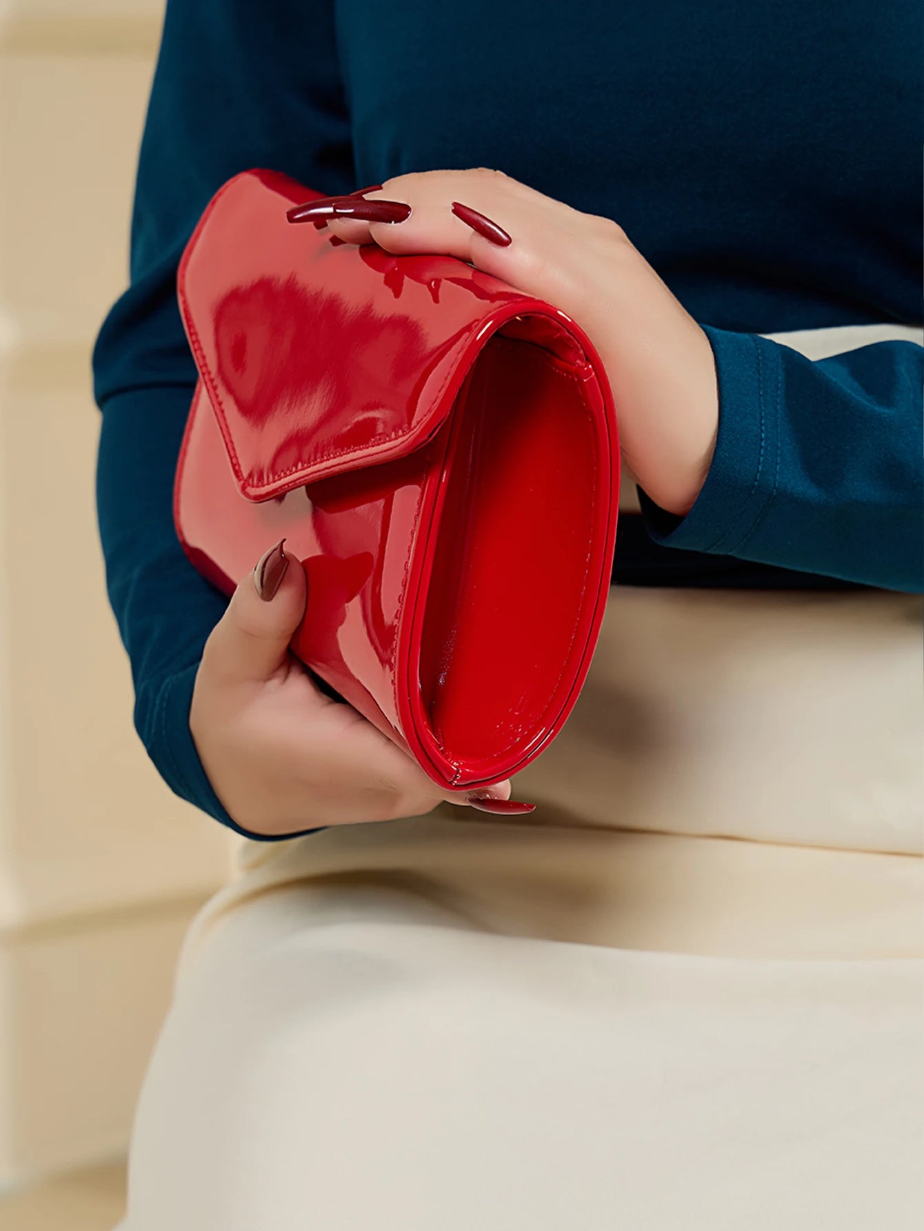 Pochette femme pour mariage Rouge-Jaune-Kaki-Blanc-Noir-ShopGET® 