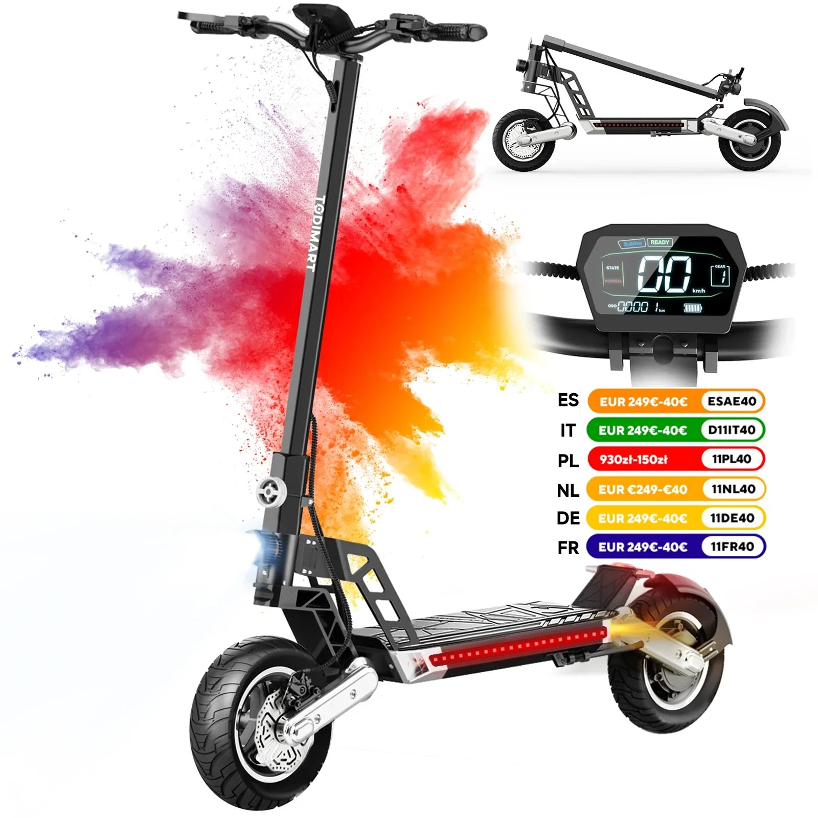 Trottinette électrique pas cher pour adulte 35-45KM de distances max