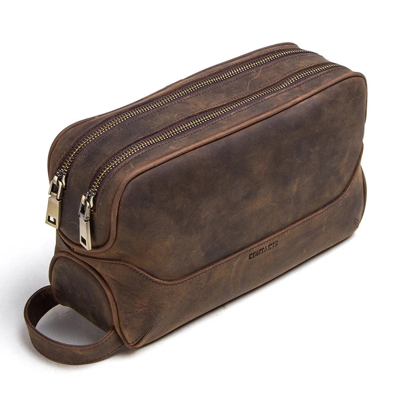 Trousse de toilette homme cuir marron - ShopGET®