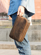 Trousse de toilette homme cuir marron - ShopGET®