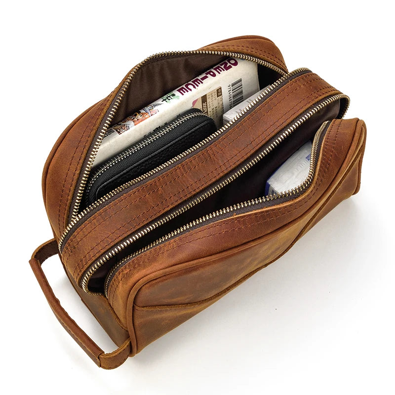Trousse de toilette homme pas cher en cuir - ShopGET®