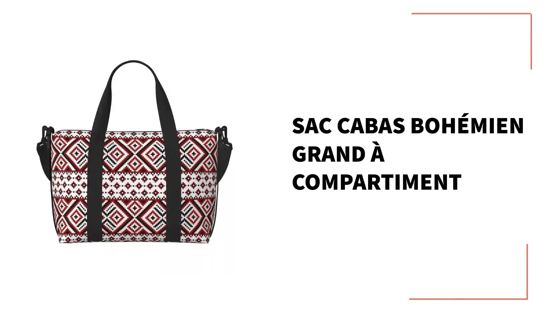 Sac cabas boh&eacute;mien grand &agrave; compartiment by@Outfy