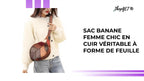 Sac banane femme chic en cuir v&eacute;ritable &agrave; forme de feuille by@Outfy